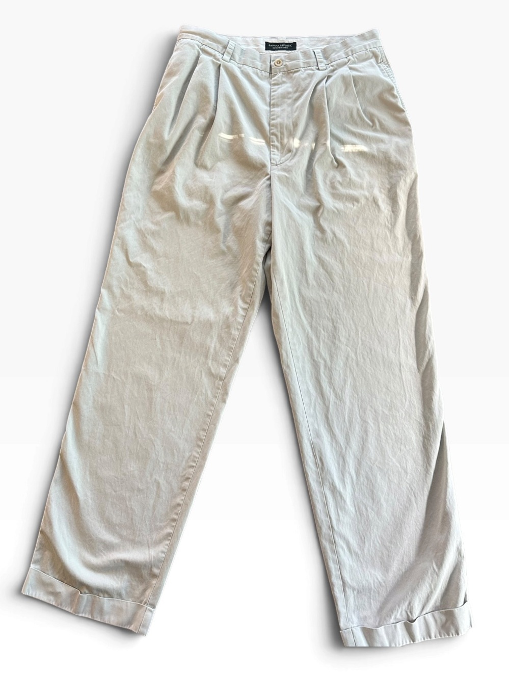Banana Republic Light Gray Pleated Chinos Size 35x30